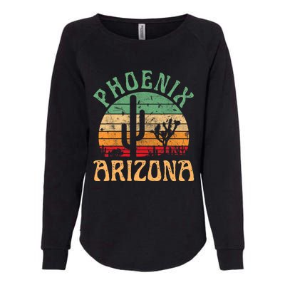 Phoenix Arizona Desert Cactus Retro Sunset Outdoors Retro Womens California Wash Sweatshirt