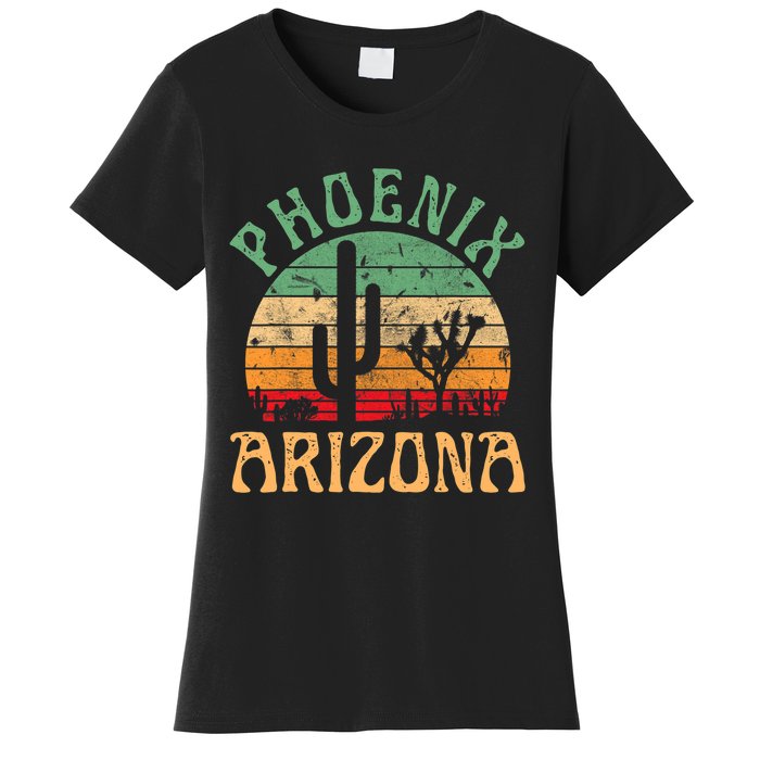 Phoenix Arizona Desert Cactus Retro Sunset Outdoors Retro Women's T-Shirt