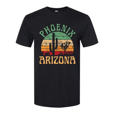 Phoenix Arizona Desert Cactus Retro Sunset Outdoors Retro Softstyle CVC T-Shirt