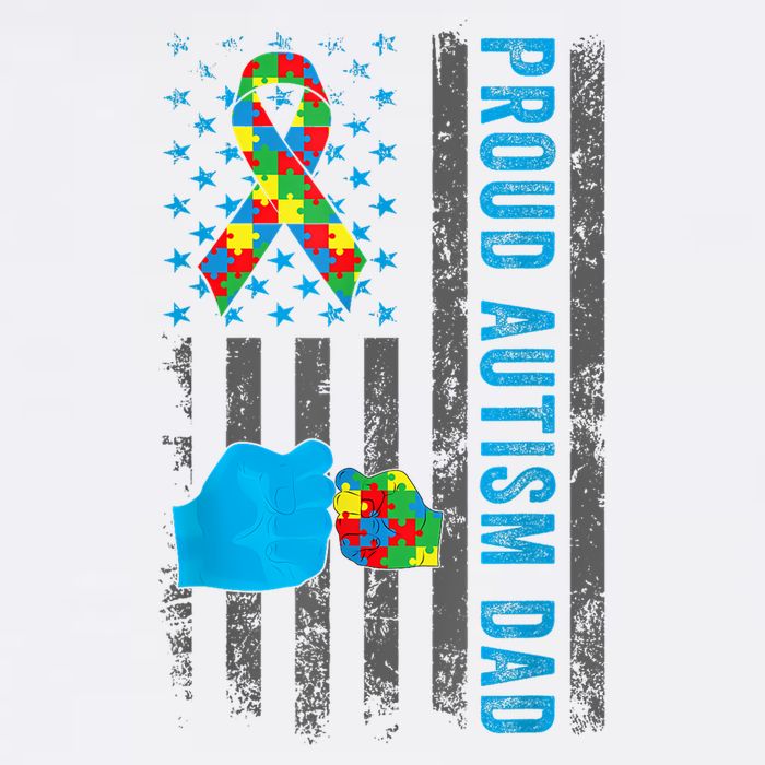 Proud Autism Dad American Flag USA Autism Awareness Dad  Cooling Performance Crew T-Shirt