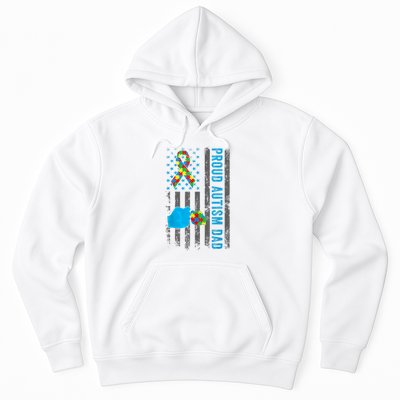 Proud Autism Dad American Flag USA Autism Awareness Dad  Hoodie