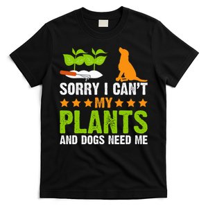 Plants And Dog Lover Gardener Funny Gardening And Dogs Lover T-Shirt