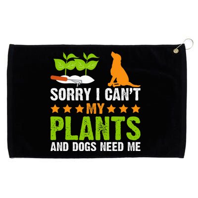 Plants And Dog Lover Gardener Funny Gardening And Dogs Lover Grommeted Golf Towel