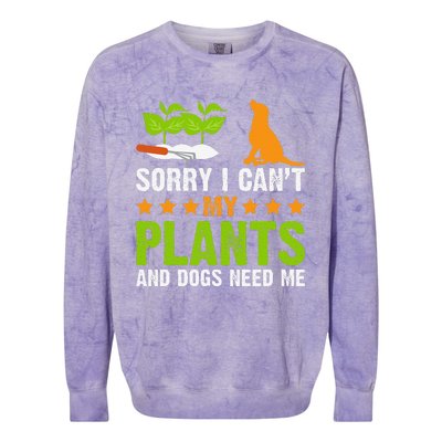 Plants And Dog Lover Gardener Funny Gardening And Dogs Lover Colorblast Crewneck Sweatshirt