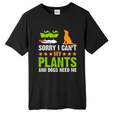 Plants And Dog Lover Gardener Funny Gardening And Dogs Lover Tall Fusion ChromaSoft Performance T-Shirt