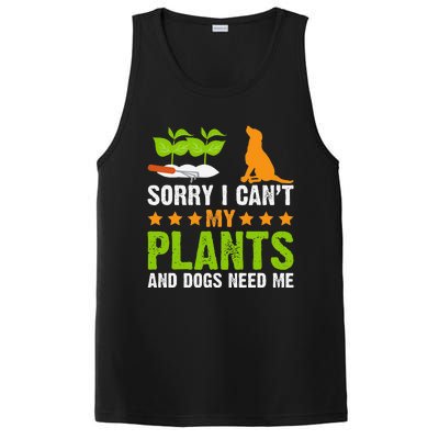 Plants And Dog Lover Gardener Funny Gardening And Dogs Lover PosiCharge Competitor Tank