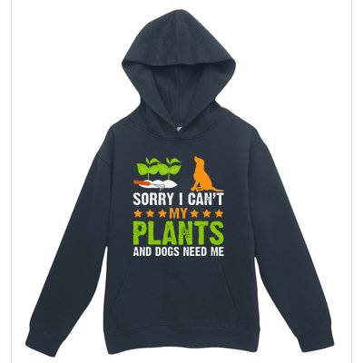 Plants And Dog Lover Gardener Funny Gardening And Dogs Lover Urban Pullover Hoodie