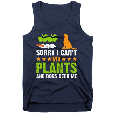 Plants And Dog Lover Gardener Funny Gardening And Dogs Lover Tank Top