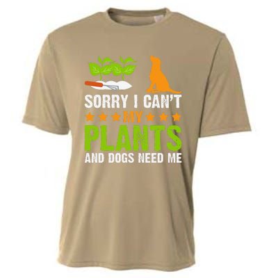 Plants And Dog Lover Gardener Funny Gardening And Dogs Lover Cooling Performance Crew T-Shirt