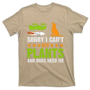 Plants And Dog Lover Gardener Funny Gardening And Dogs Lover T-Shirt