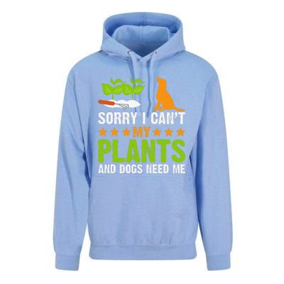 Plants And Dog Lover Gardener Funny Gardening And Dogs Lover Unisex Surf Hoodie