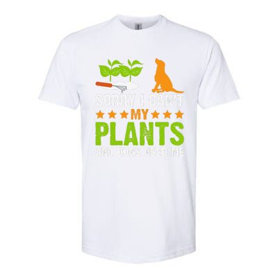 Plants And Dog Lover Gardener Funny Gardening And Dogs Lover Softstyle CVC T-Shirt