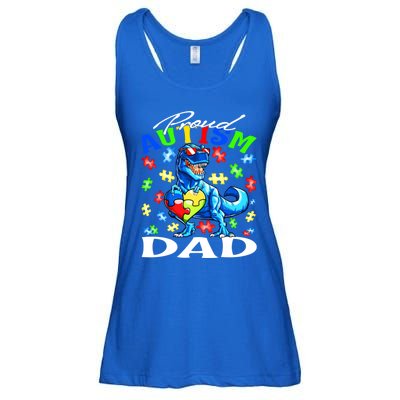 Proud Autism Dad Dinosaur Autism Awareness Gift Ladies Essential Flowy Tank