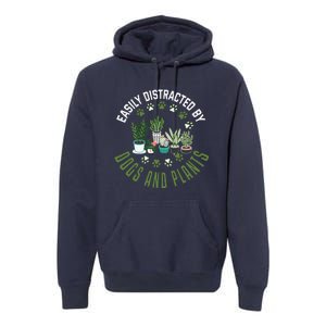 Plants And Dogs Funny Plant Lover Dog Lover Plant Premium Hoodie