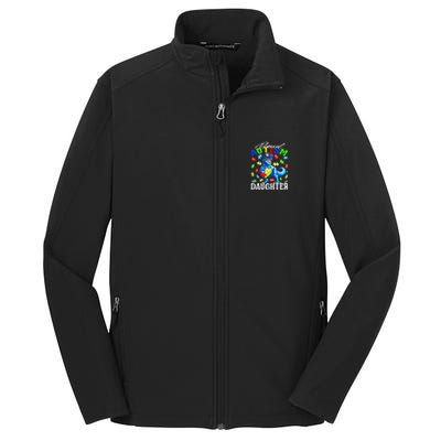 Proud Autism Daughter Dinosaur Autism Awareness Great Gift Core Soft Shell Jacket