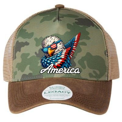 Patriotic America Dabbing Bald Eagle Legacy Tie Dye Trucker Hat