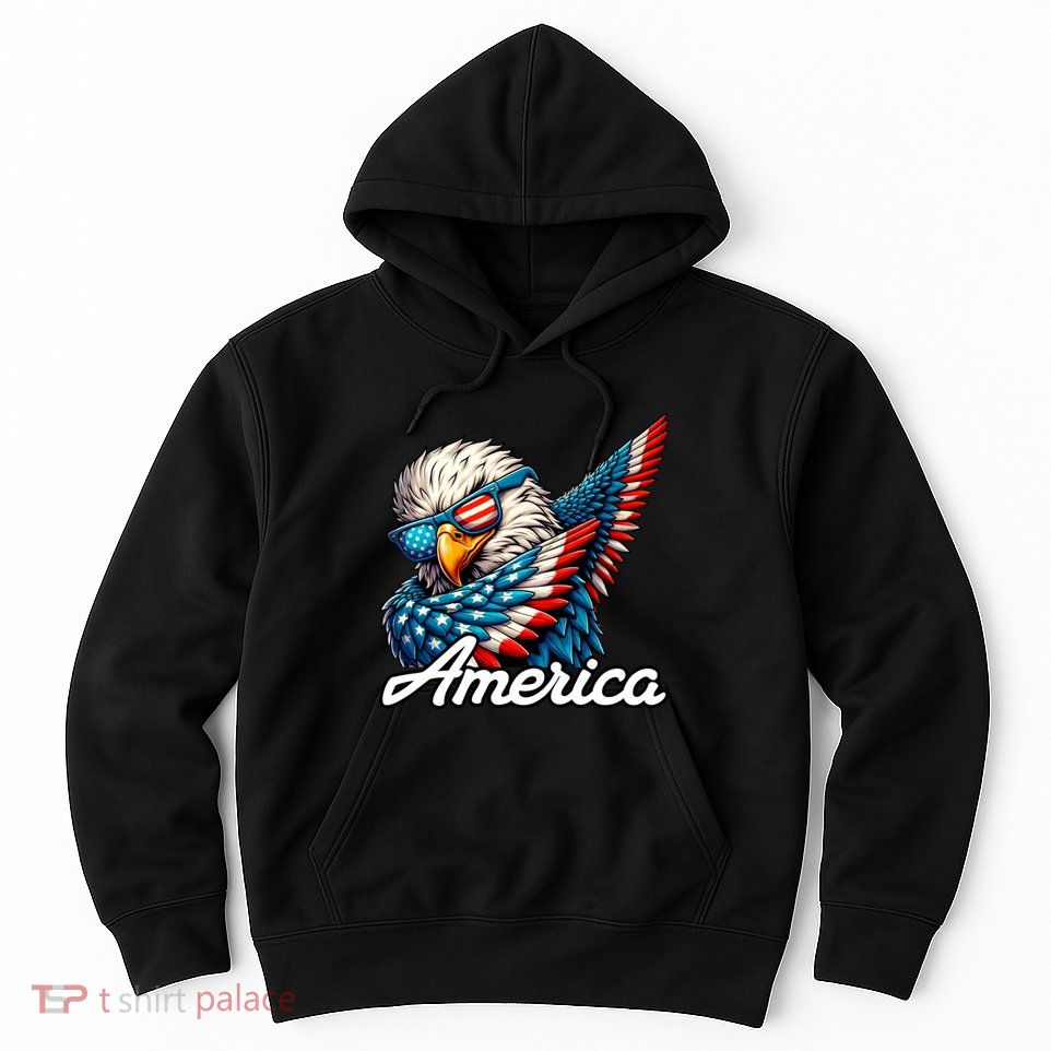 Patriotic America Dabbing Bald Eagle Hoodie