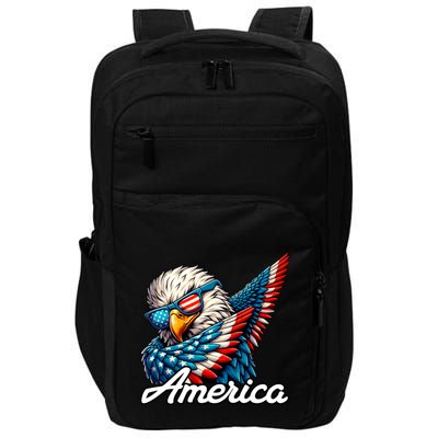 Patriotic America Dabbing Bald Eagle Impact Tech Backpack