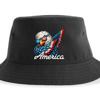 Patriotic America Dabbing Bald Eagle Sustainable Bucket Hat