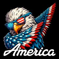 Patriotic America Dabbing Bald Eagle Sustainable Bucket Hat
