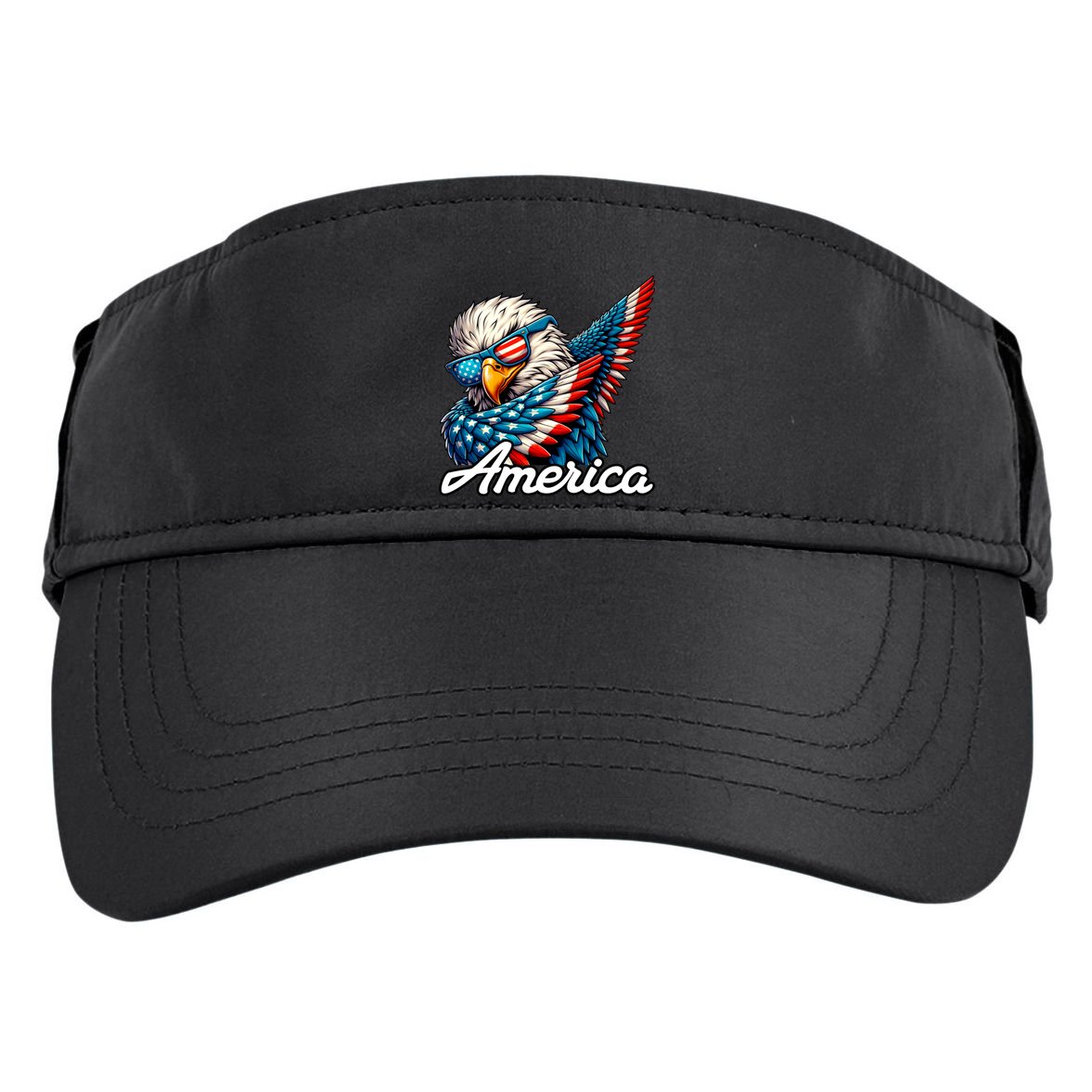 Patriotic America Dabbing Bald Eagle Adult Drive Performance Visor