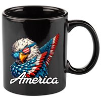 Patriotic America Dabbing Bald Eagle 11oz C Handle Ceramic Mug