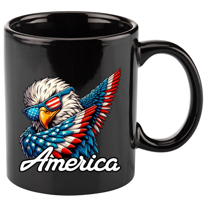 Patriotic America Dabbing Bald Eagle 11oz C Handle Ceramic Mug
