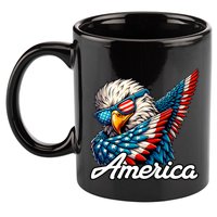 Patriotic America Dabbing Bald Eagle 11oz C Handle Ceramic Mug