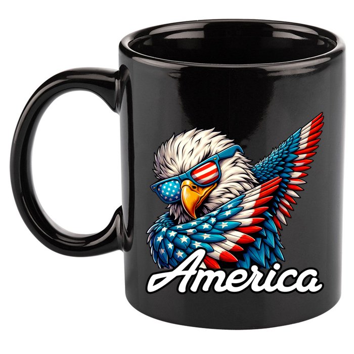 Patriotic America Dabbing Bald Eagle 11oz C Handle Ceramic Mug