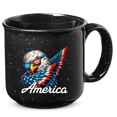Patriotic America Dabbing Bald Eagle 15oz Campfire Ceramic Mug