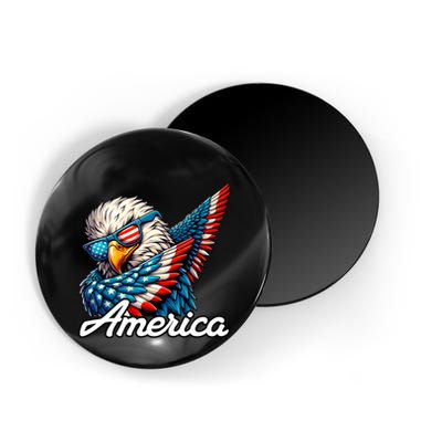 Patriotic America Dabbing Bald Eagle Magnet