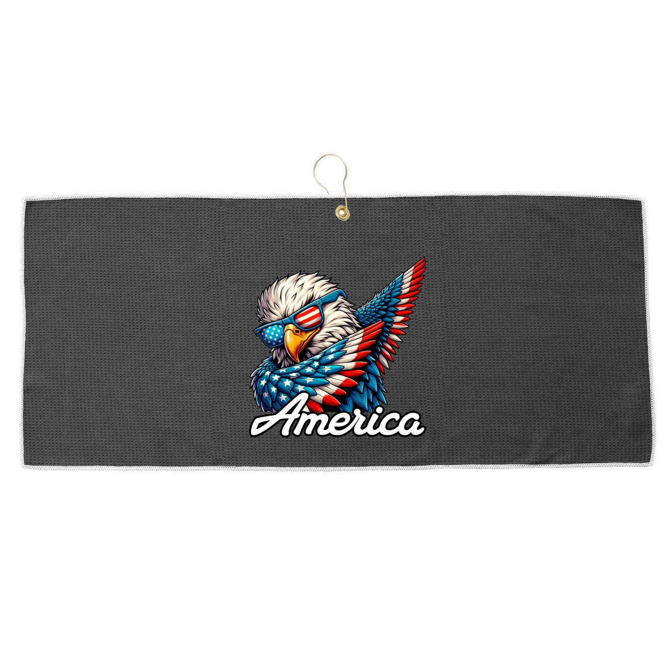 Patriotic America Dabbing Bald Eagle Large Microfiber Waffle Golf Towel