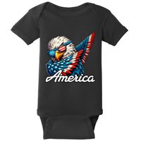 Patriotic America Dabbing Bald Eagle Baby Bodysuit