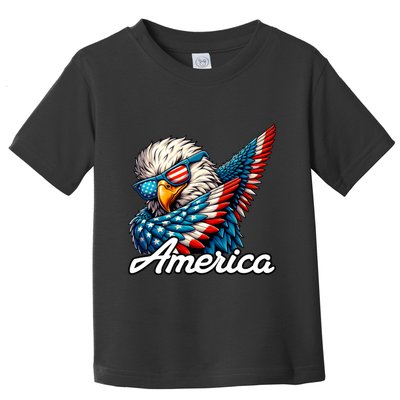 Patriotic America Dabbing Bald Eagle Toddler T-Shirt
