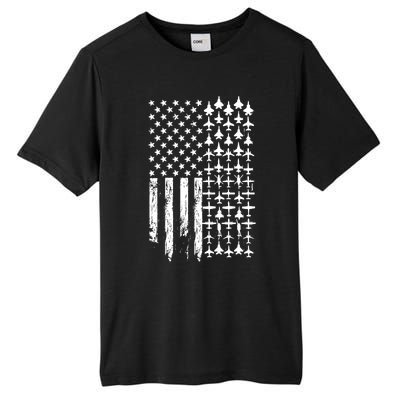 Pilot Airplane Distress American Flag Plane Of Aviation Crew Gift Tall Fusion ChromaSoft Performance T-Shirt