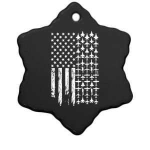 Pilot Airplane Distress American Flag Plane Of Aviation Crew Gift Ceramic Star Ornament