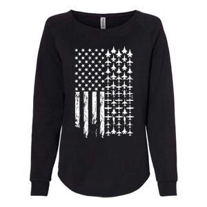 Pilot Airplane Distress American Flag Plane Of Aviation Crew Gift Womens California Wash Sweatshirt