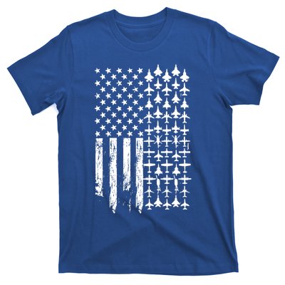 Pilot Airplane Distress American Flag Plane Of Aviation Crew Gift T-Shirt