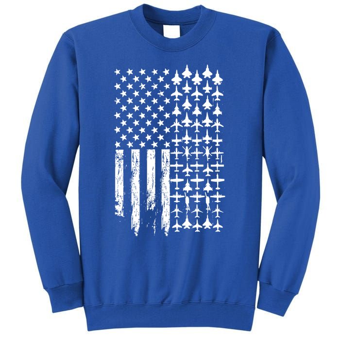 Pilot Airplane Distress American Flag Plane Of Aviation Crew Gift Tall Sweatshirt