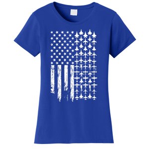 Pilot Airplane Distress American Flag Plane Of Aviation Crew Gift Women's T-Shirt