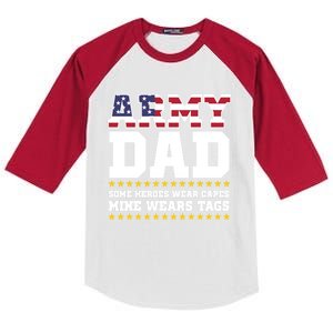 Proud Army Dad Military Dad My Hero Gift Kids Colorblock Raglan Jersey