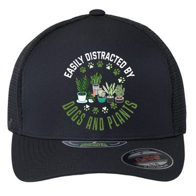 Plants And Dogs Funny Plant Lover Dog Lover Plant Flexfit Unipanel Trucker Cap