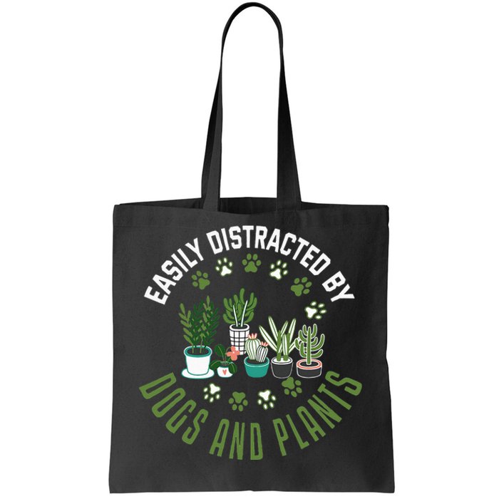 Plants And Dogs Funny Plant Lover Dog Lover Plant Tote Bag