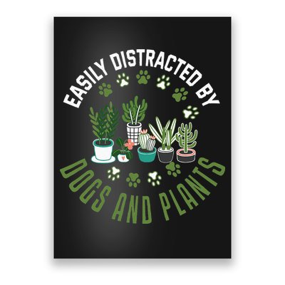 Plants And Dogs Funny Plant Lover Dog Lover Plant Poster