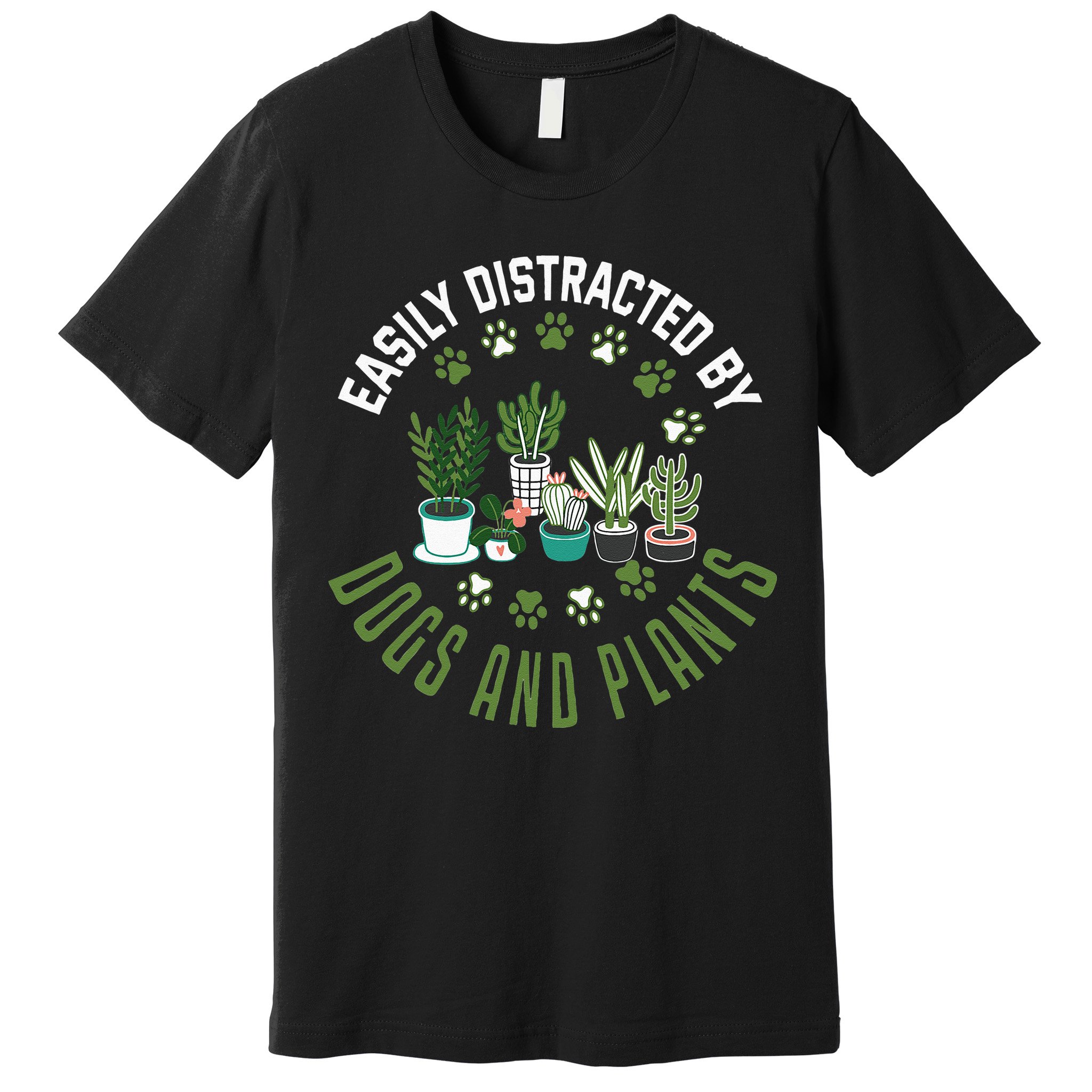 Plants And Dogs Funny Plant Lover Dog Lover Plant Premium T-Shirt