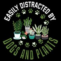 Plants And Dogs Funny Plant Lover Dog Lover Plant Premium T-Shirt