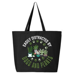 Plants And Dogs Funny Plant Lover Dog Lover Plant 25L Jumbo Tote