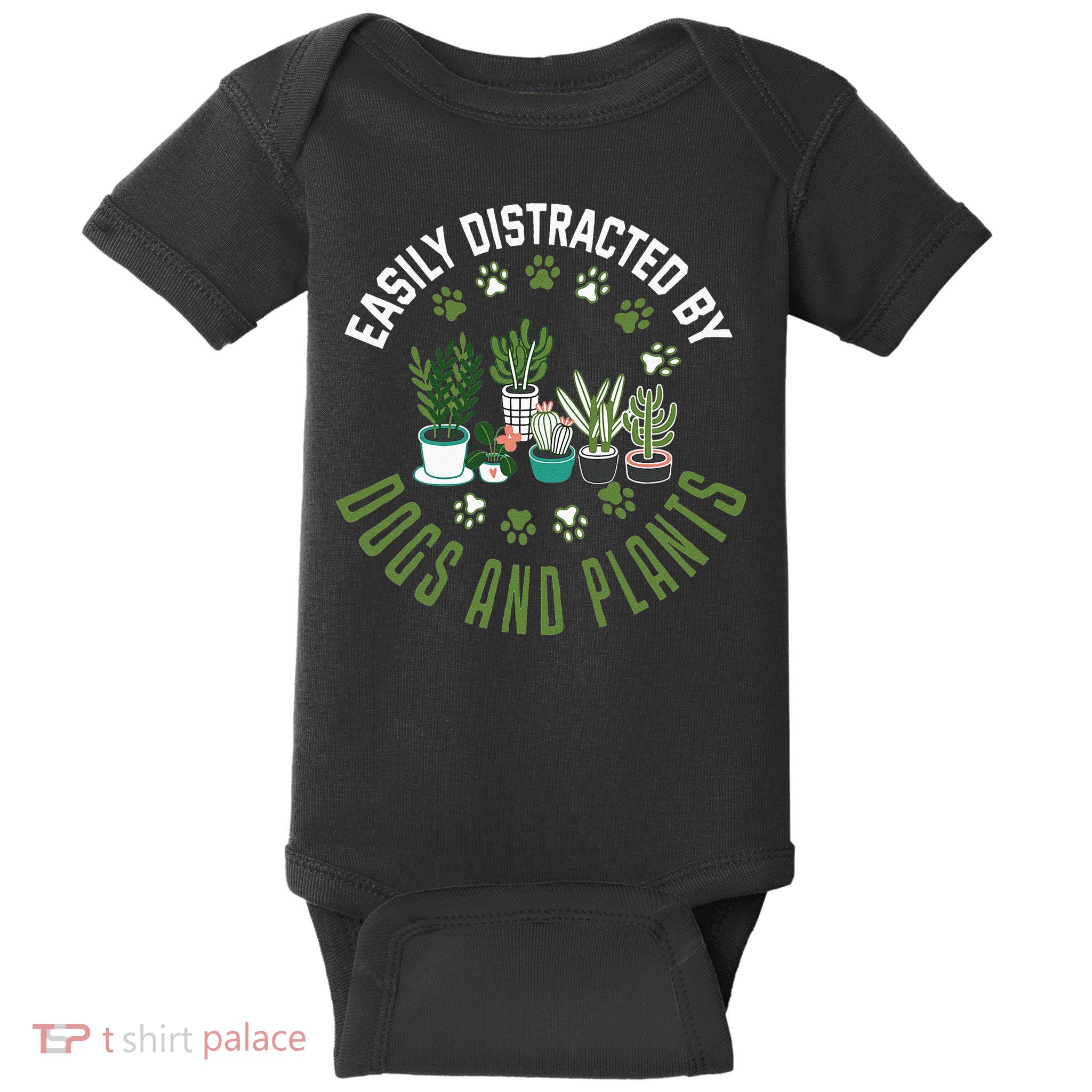 Plants And Dogs Funny Plant Lover Dog Lover Plant Baby Bodysuit