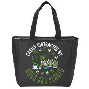 Plants And Dogs Funny Plant Lover Dog Lover Plant Zip Tote Bag