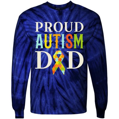 Proud Autism Dad S Autism Awareness Tie-Dye Long Sleeve Shirt